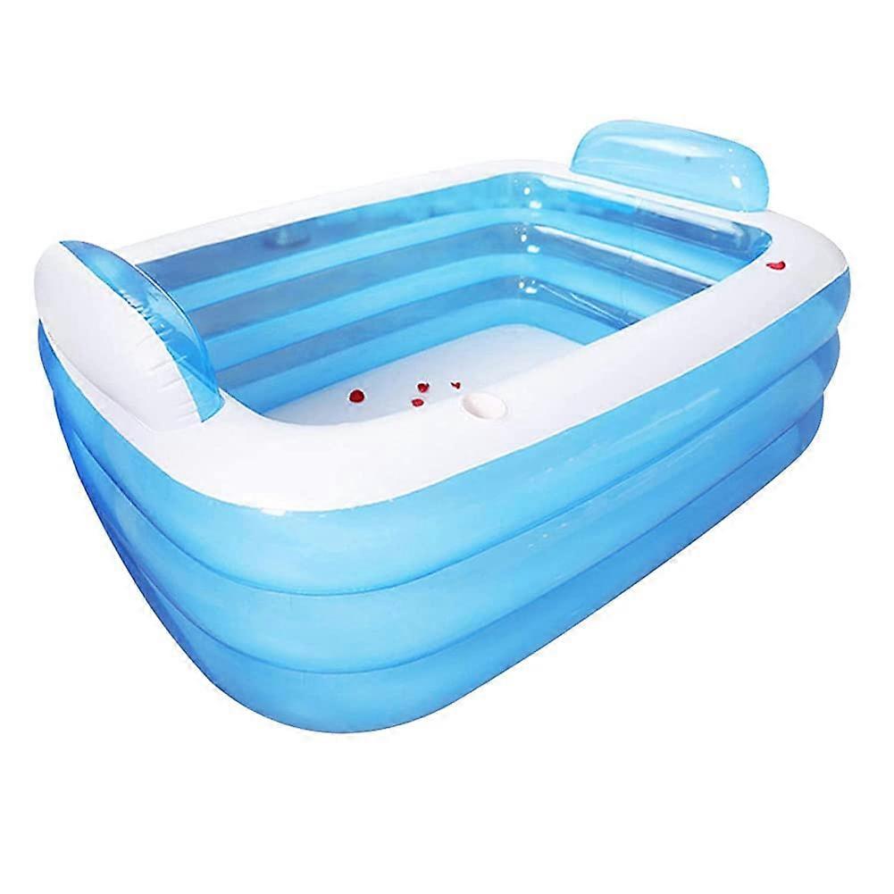 Large 3Layer Inflatable Swimming Pool for Adults with Fast Drainage and Foldable PVC Bathtub