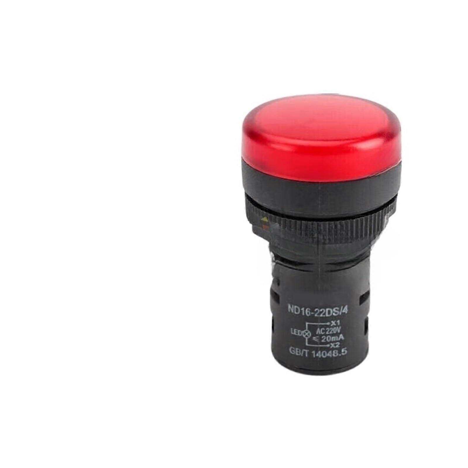ND1622DS/4 AC 220V Red Indicator Light for Panel Mount with Bright Red Illumination