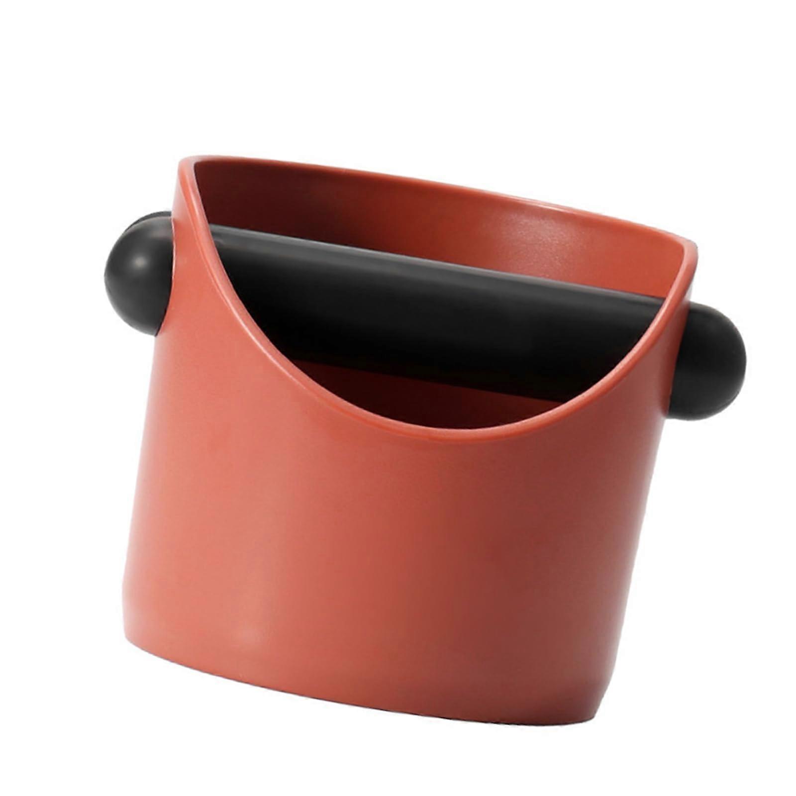 Small Trash Can for Coffee Pucks Space Saving Countertop Waste Container Dishwasher Safe Red