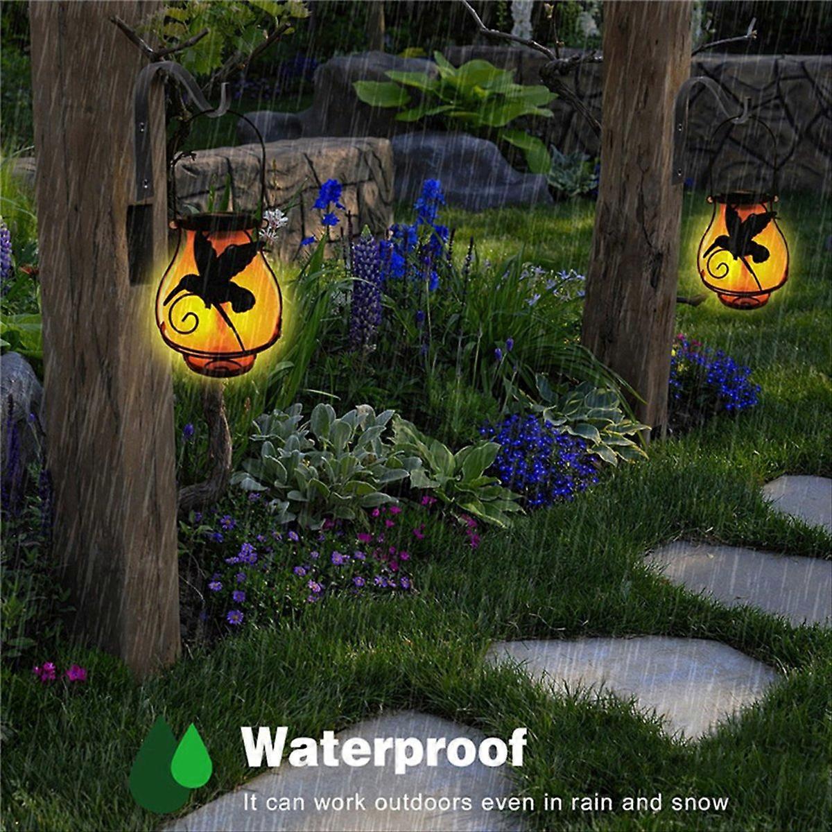 Outdoor Lanterns Solar Lantern Outdoor Lights With Flame Lights, A