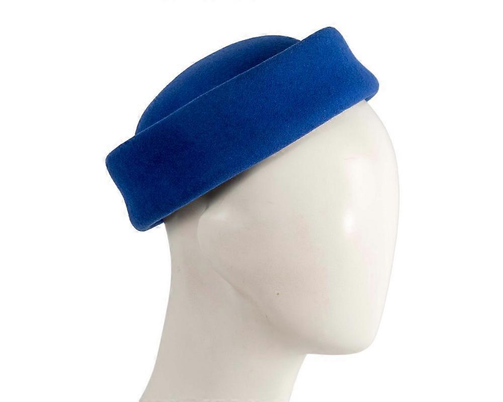 Large royal blue felt pillbox hat CU771RB