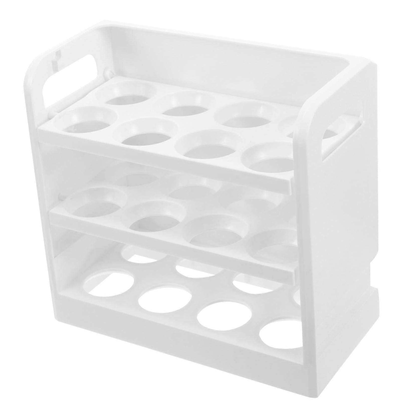 3 Layer Egg Holder for Refrigerator Door, SpaceSaving Large Capacity Storage Rack, Easy Clean
