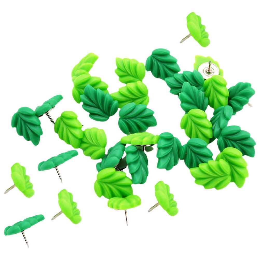 Green Decorative Leaf Pushpins for Decoration Use 30Pcs Thumb Tacks