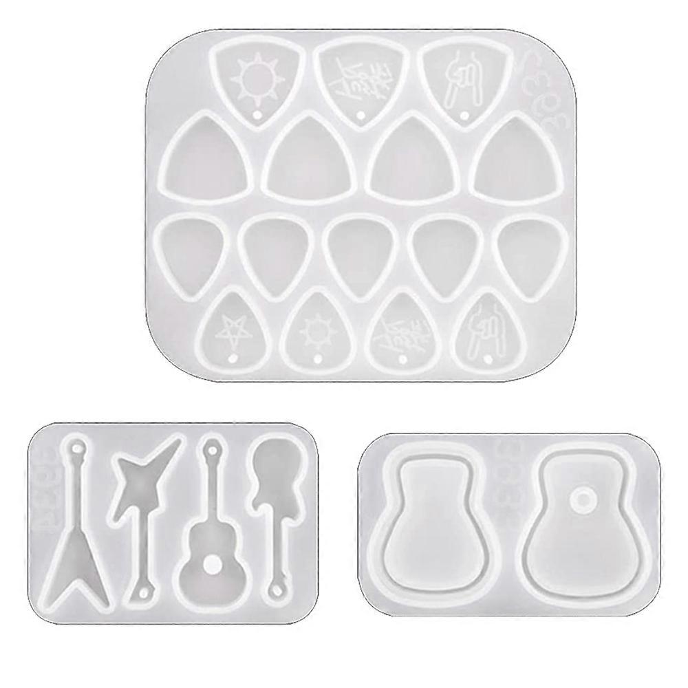 For Guitar Pick Triangle Plectrum Silicone Casting Keychain