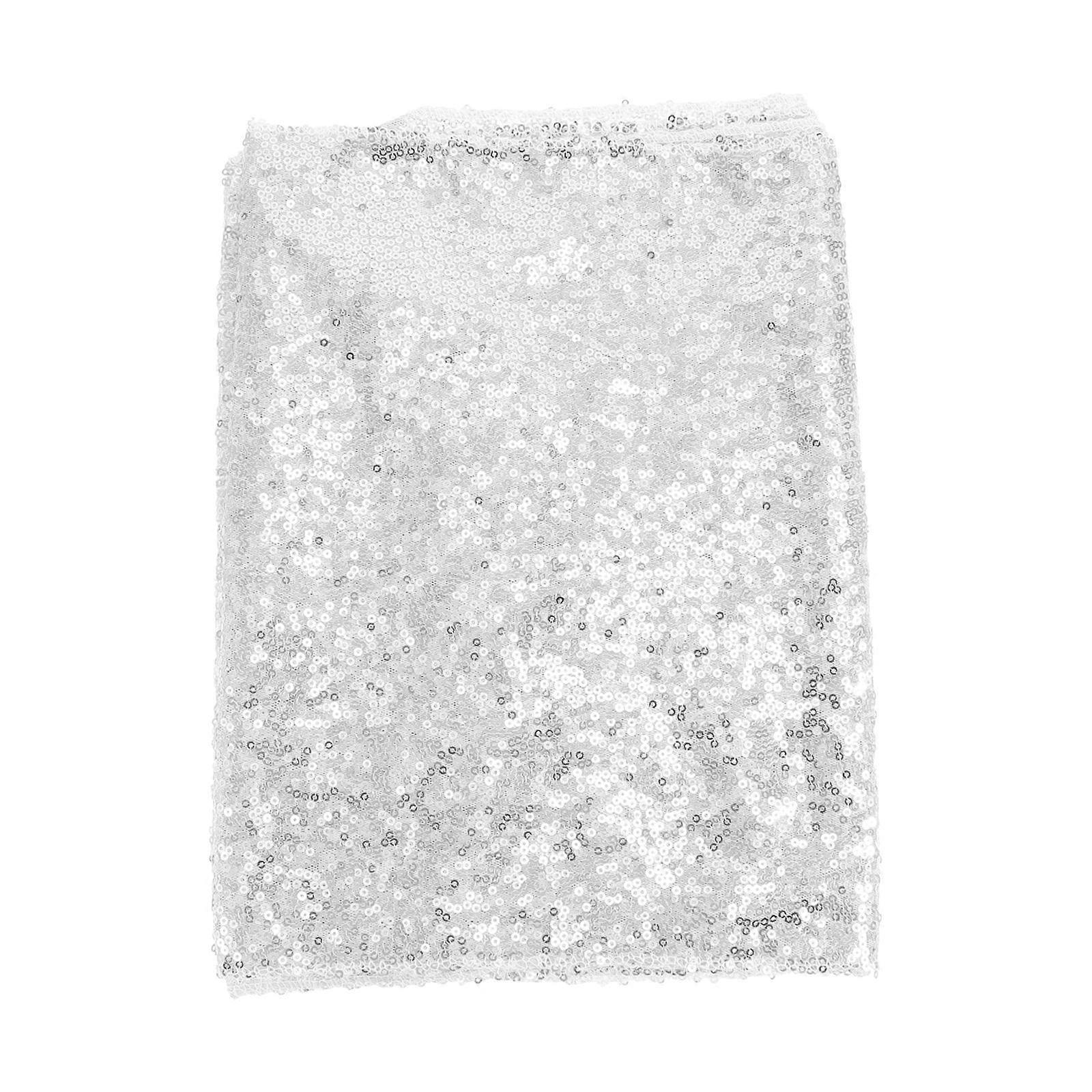 Decorative Tablecloth European Style Table Flag for Decor 2Pcs Silver