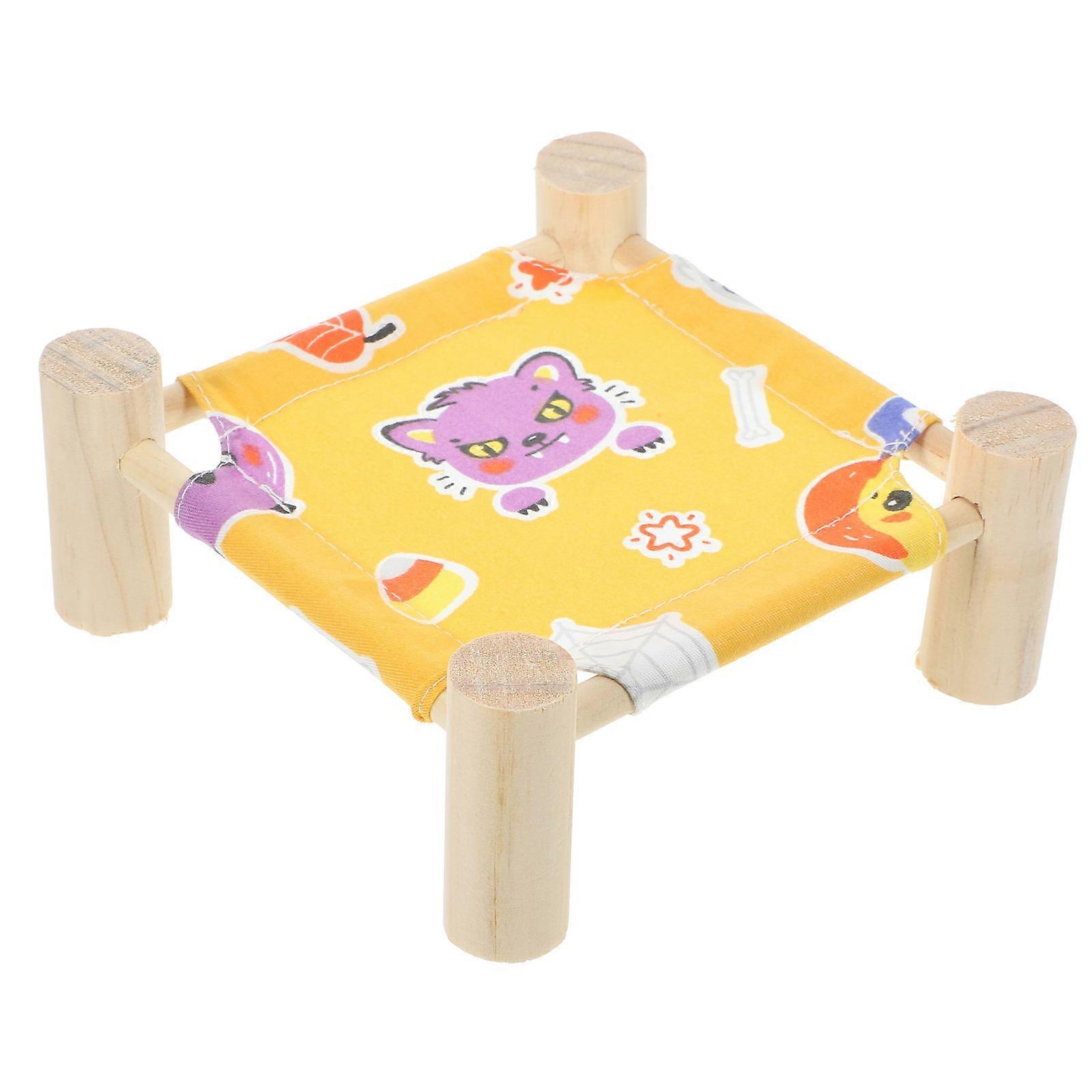 Detachable Guinea Pig Bed Wooden Hammock Elevated for Pet Sleeping