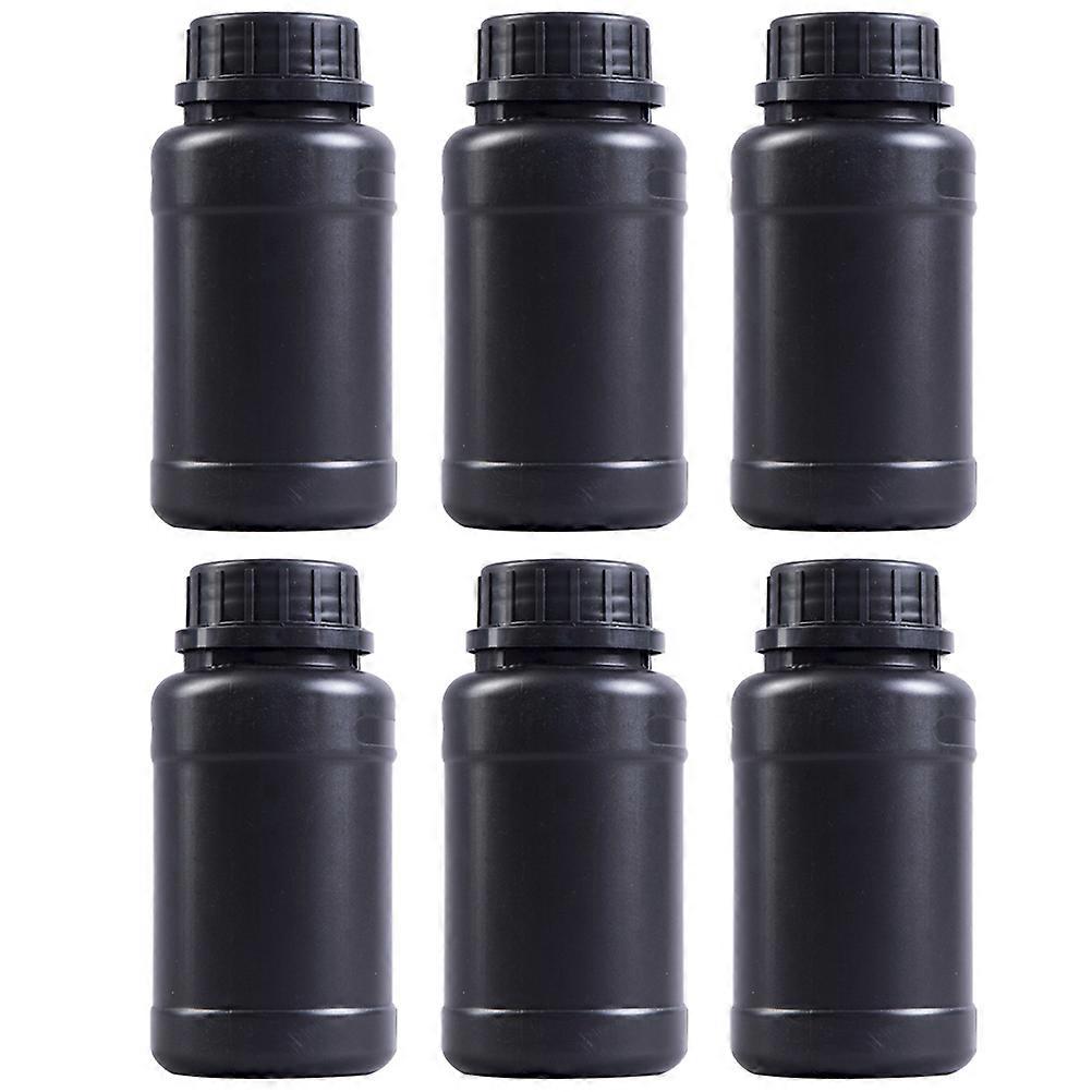 Plastic Bottles Engineering Container for Storage Use 6Pcs Black Chemical Holders