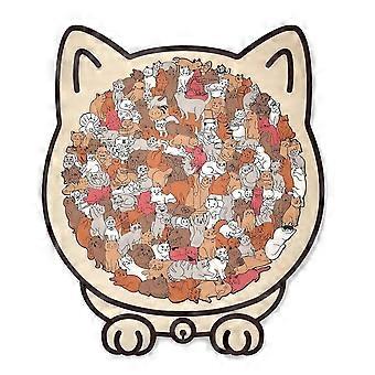 135-teiliges Holzpuzzle in Katzenform mit niedlichen Katzenumrissen, einzigartige, unregelmäßige Teile – Dekoration und Geschenkidee