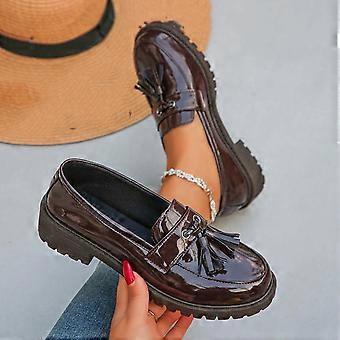 Damesandaler med kvast – Komfortable slip-on-sko med kraftig såle, britisk-inspirerte fritidssko for vår/sommer, pluss size
