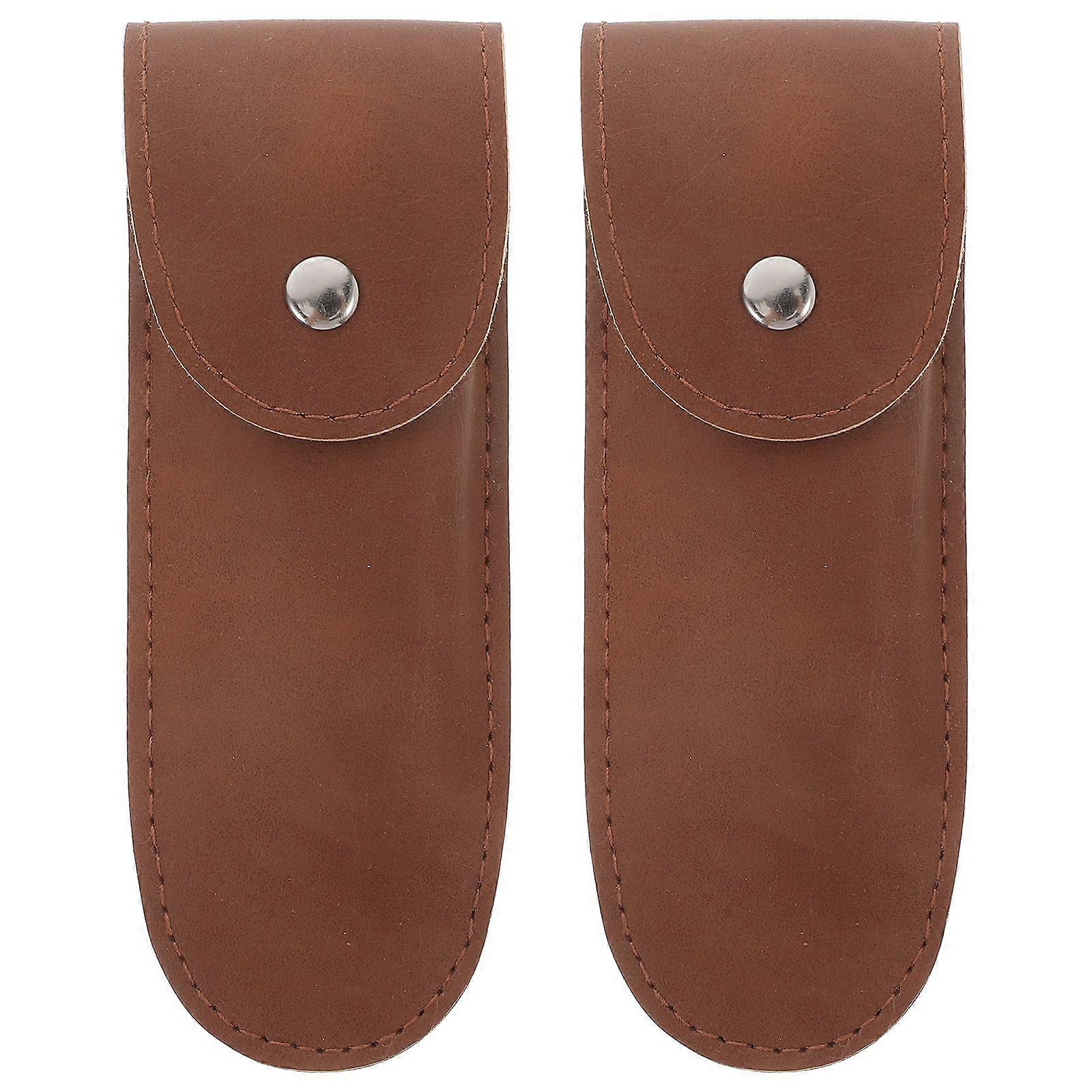 2 pcs Leather Harmonica Case Portable Harmonica Storage Bag Small Harmonica Pouch