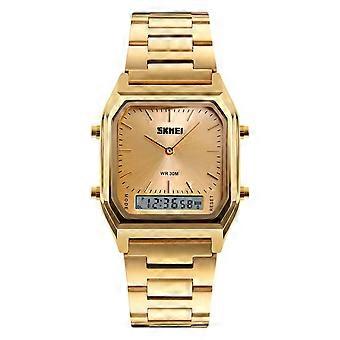 Wasserdichte quadratische Armbanduhr mit Edelstahlarmband, stilvoller Zeitmesser für Damen und Herren – ideal für den täglichen Gebrauch.