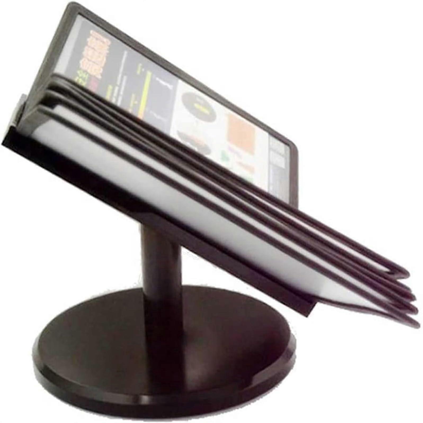 Desktop Reference Organizer with 10 Pockets, Durable Metal Support, Adjustable Flip File Stand for A4 Office Documents