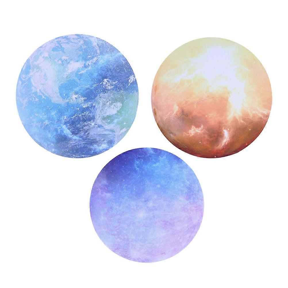 Round Planet Mouse Pad for Computer Use 3Pcs Set Assorted Colors