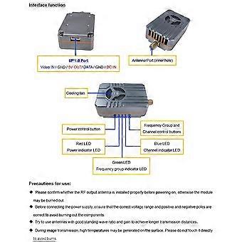 Ricevitore video VRX a 64 canali VTX-F12 6G-7.2G 6110-7210 MHz con audio e trasmettitore wireless VTX-F12 da 10 W.