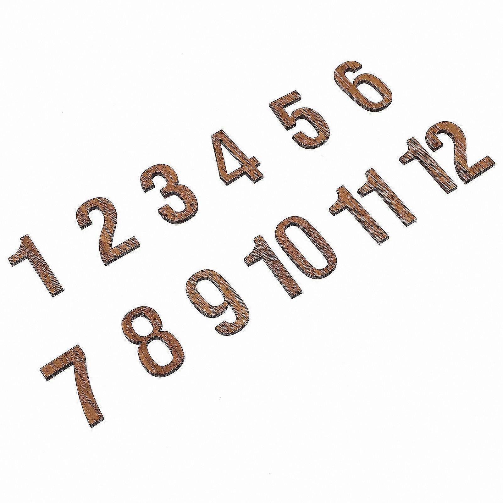 Wooden Clock Numbers Kit - 12Pcs Replacement Numerals for Wall Clocks
