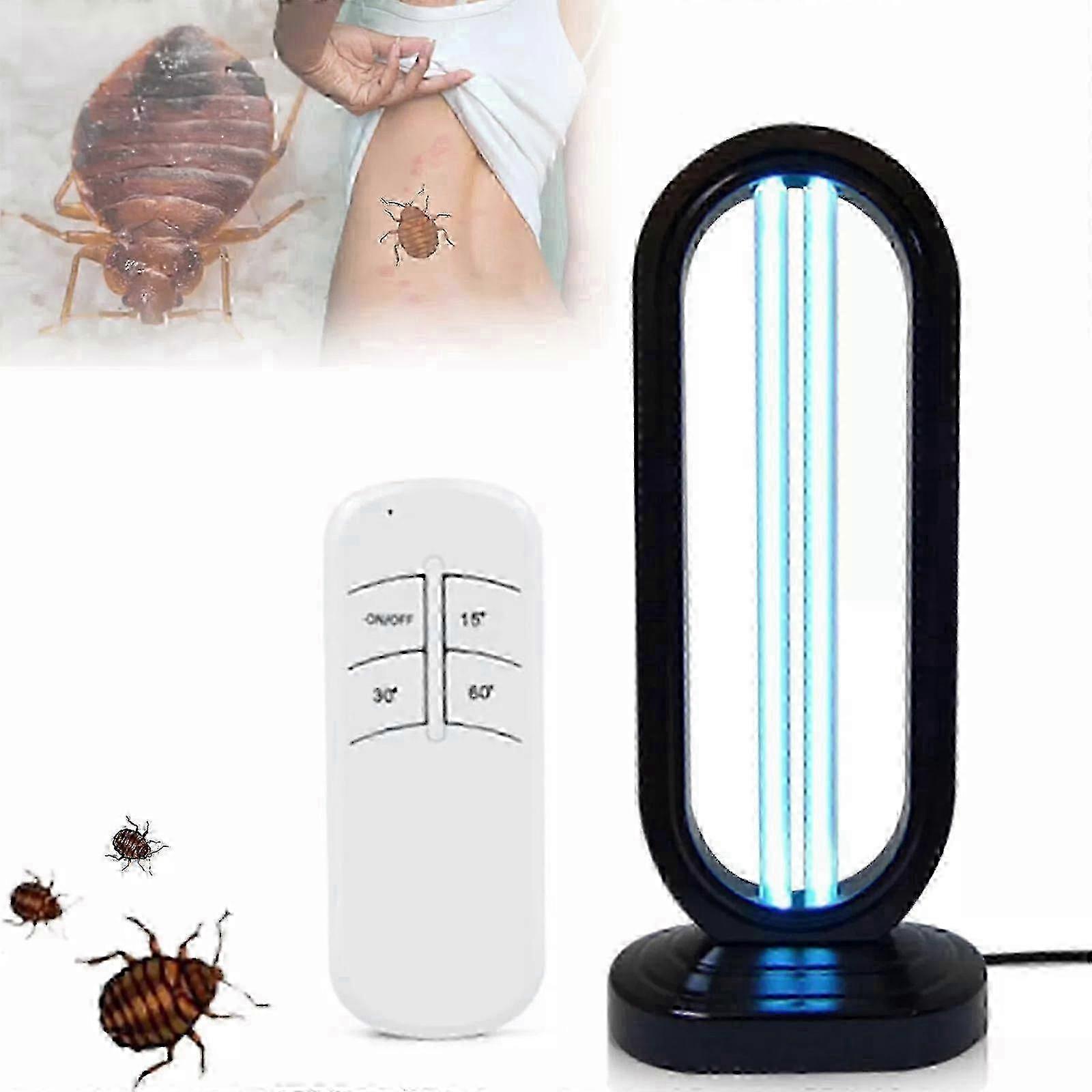 Germicidal UVC Lamp with Ozone - Effective Bed Bug Killer, 3 Timer Settings & Remote Control
