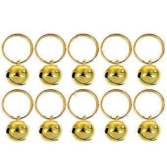 10pcs Cat Dog Collar Bell Charm Pet Bell Pendant Accessories Stainless Steel Bell