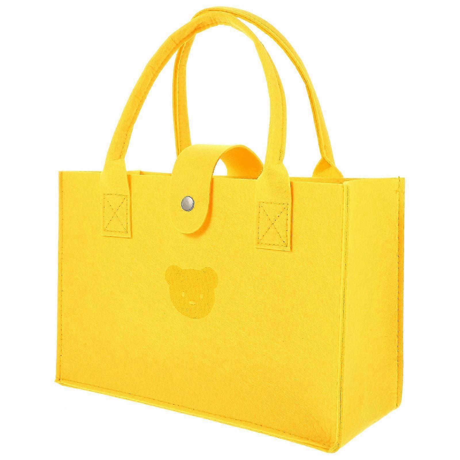 Felt Tote Bag Multi-Function compatible with Storage Use 4Pcs Yellow School Handbag