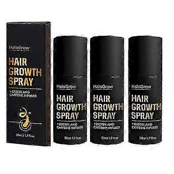 Spray para crescimento capilar 3X HaloGrow com biotina e cafeína - Tratamento de ação rápida para o crescimento de cabelos ralos em homens e mulheres ytasn