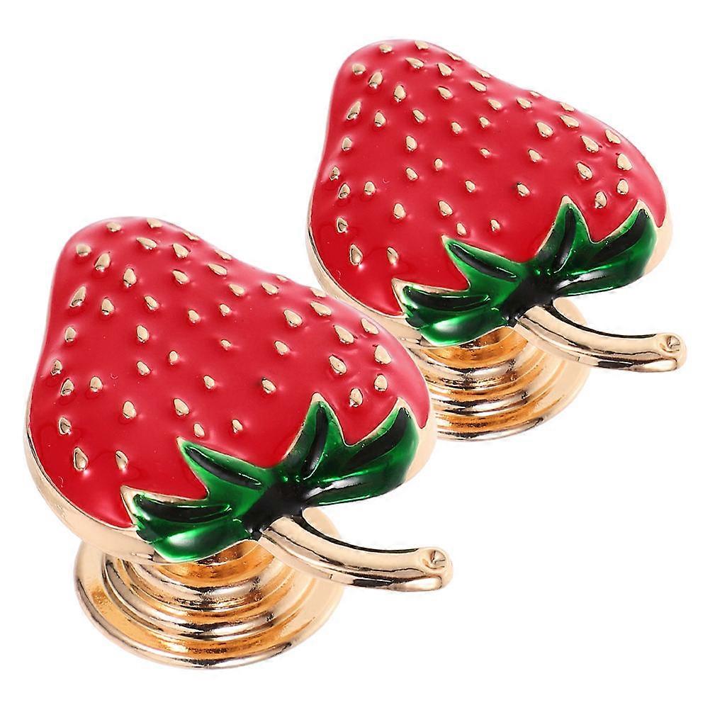 2 Pcs Cute Cabinet Handles for Kitchen Cabinets Decorative Door Knobs Zinc Alloy Knobs for Cabinet Strawberry Cabinet Knobs