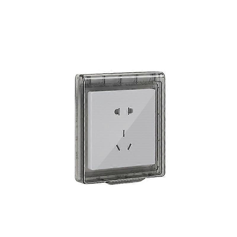 Bathroom Socket Wall Paste Switch Electrical Outlet Cover Waterproof Splash Boxwithout Socket Switch(2pcs, Grey)