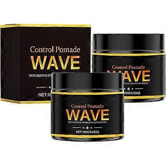 Wave Pomade for Men, Natural Easy Wash, Strong Hold Moisturizer Grease, Promotes Layered Waves, Moisture, Control and Silky Shine