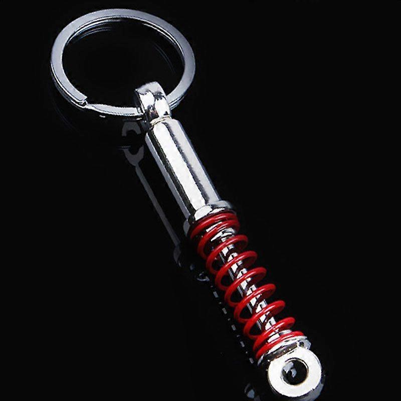 Creative Auto Part Model Coilover Shock Absorber Keychain Key Chain Ring-Red&Silver