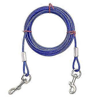 10m Ståltråd Husdjurkoppel för två hundar Anti Bite Tie Out Cable Outdoor Lead Double Koppel