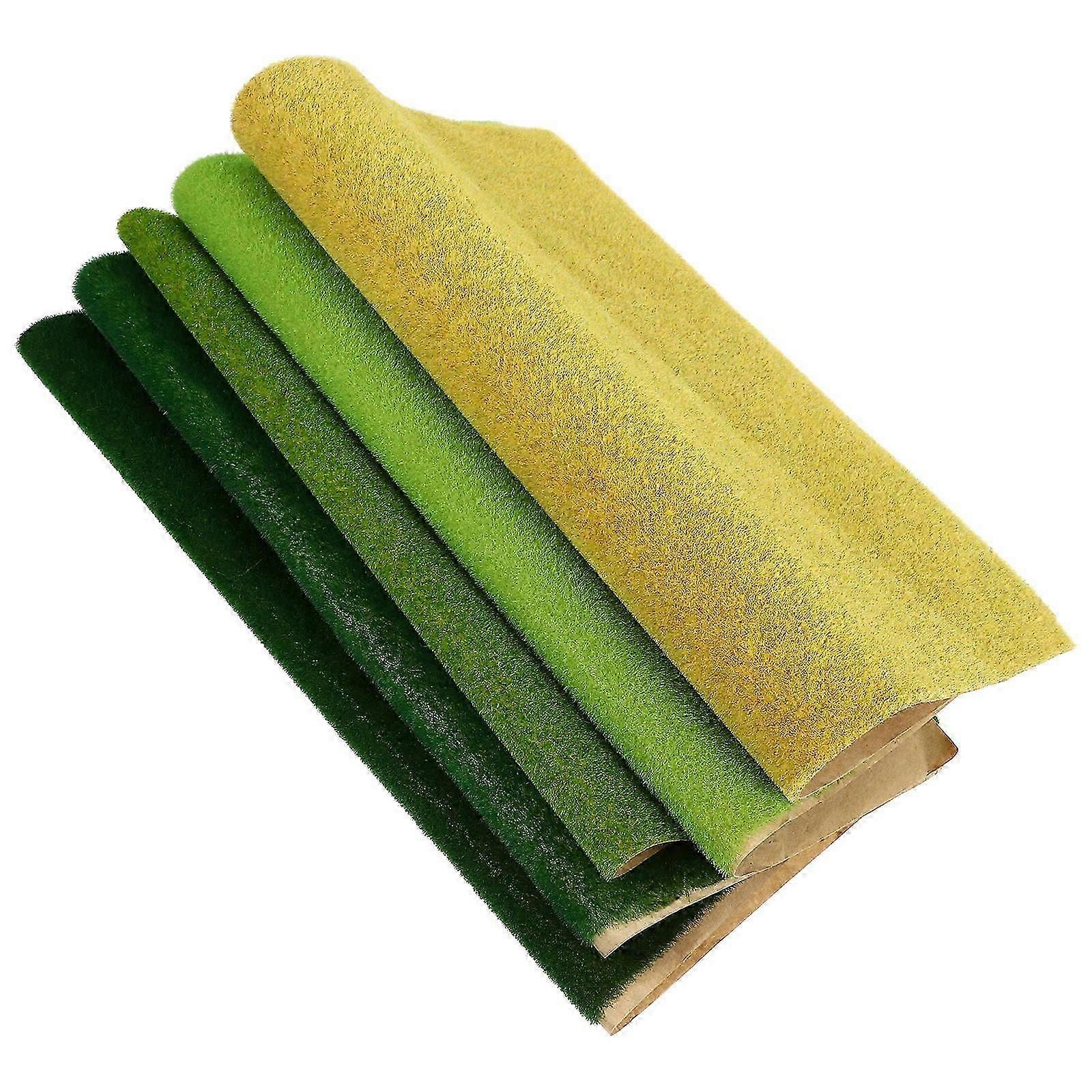 Fake Grass Mat | Sand Table DIY Model Turf Paper | 5Pcs Kit