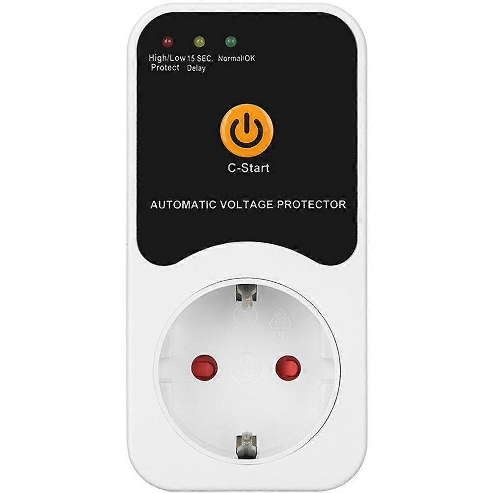 Voltage Protector Socket over/Under Voltage Safety Protect Adjustable 16A Voltage Protector Socket Refrigerator EU Plug