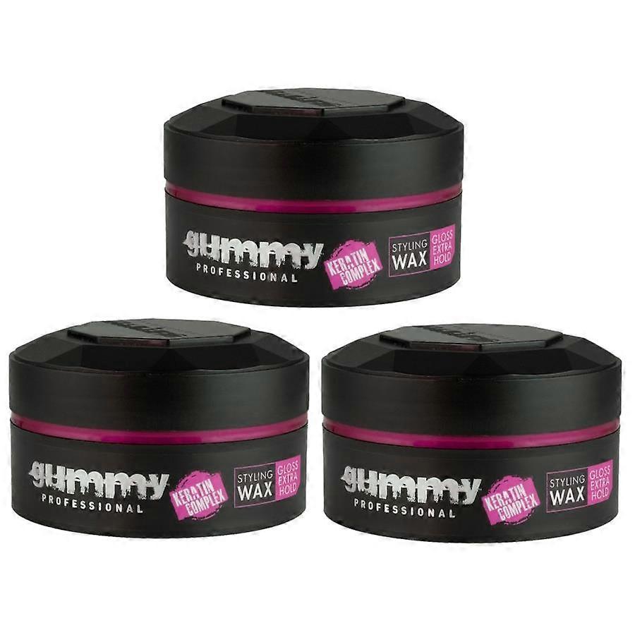 Gummy Styling Wax Gloss Extra Hold 150ml (3 Pack)