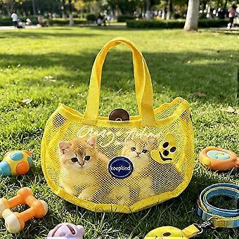 Yellow Banana-Shaped Pet Carrier for Cats and Small Dogs, Portable Mesh Travel Bag with Zipper Closure for Vet Visits and Outdoor Adventures