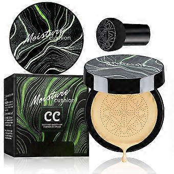 Beige CC Cream with Mushroom Head Applicator, Brightening Moisturizer, Long Lasting Matte Finish