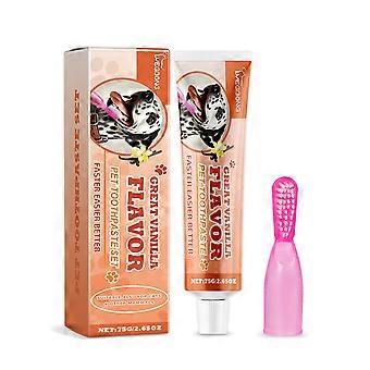 2pcsPet Toothpaste Set, Vanilla Flavor, Clean Teeth Stains, Improve Oral Odor, Protect Oral Health