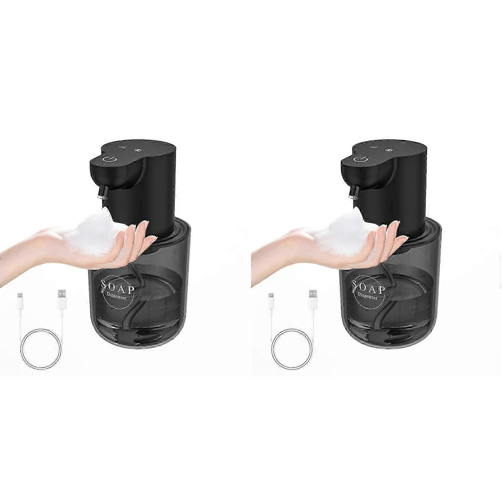 2X Automatic Soap Dispenser Touchless,4-Level Adjustable Foaming Hand Soap Dispenser,Black