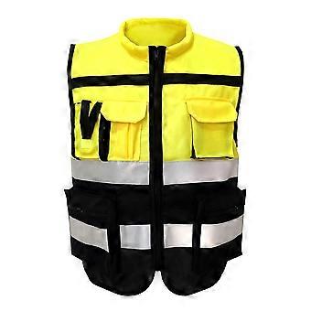 Ciclismo Segurança Dia Noite Colete Gear Colete Refletivo Proteção para Ciclismo Corrida Jogging - Tamanho XXL (Preto e Amarelo)