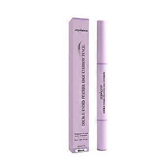 Zephoco Double Head Makeup Eyebrow Pen (Black) outlines the roots clearly, with natural hair flow and smooth three-dimensional color rendering