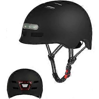 Kask rowerowy dla dorosłych ze zintegrowanym przednim i tylnym światłem LED, inteligentny i bezpieczny kask Bling z 4 światłami ostrzegawczymi, regulowany / oddychający / ładowanie USB B