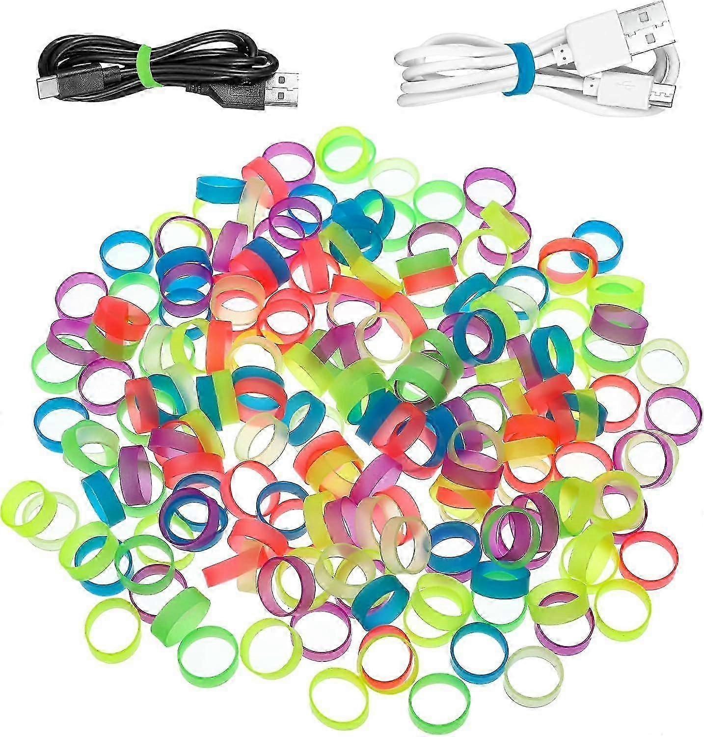 200 silicone rubber band rings, non-slip small rubber bands, reusable, thickened rubber bands, suitable for schools, homes, or offices.