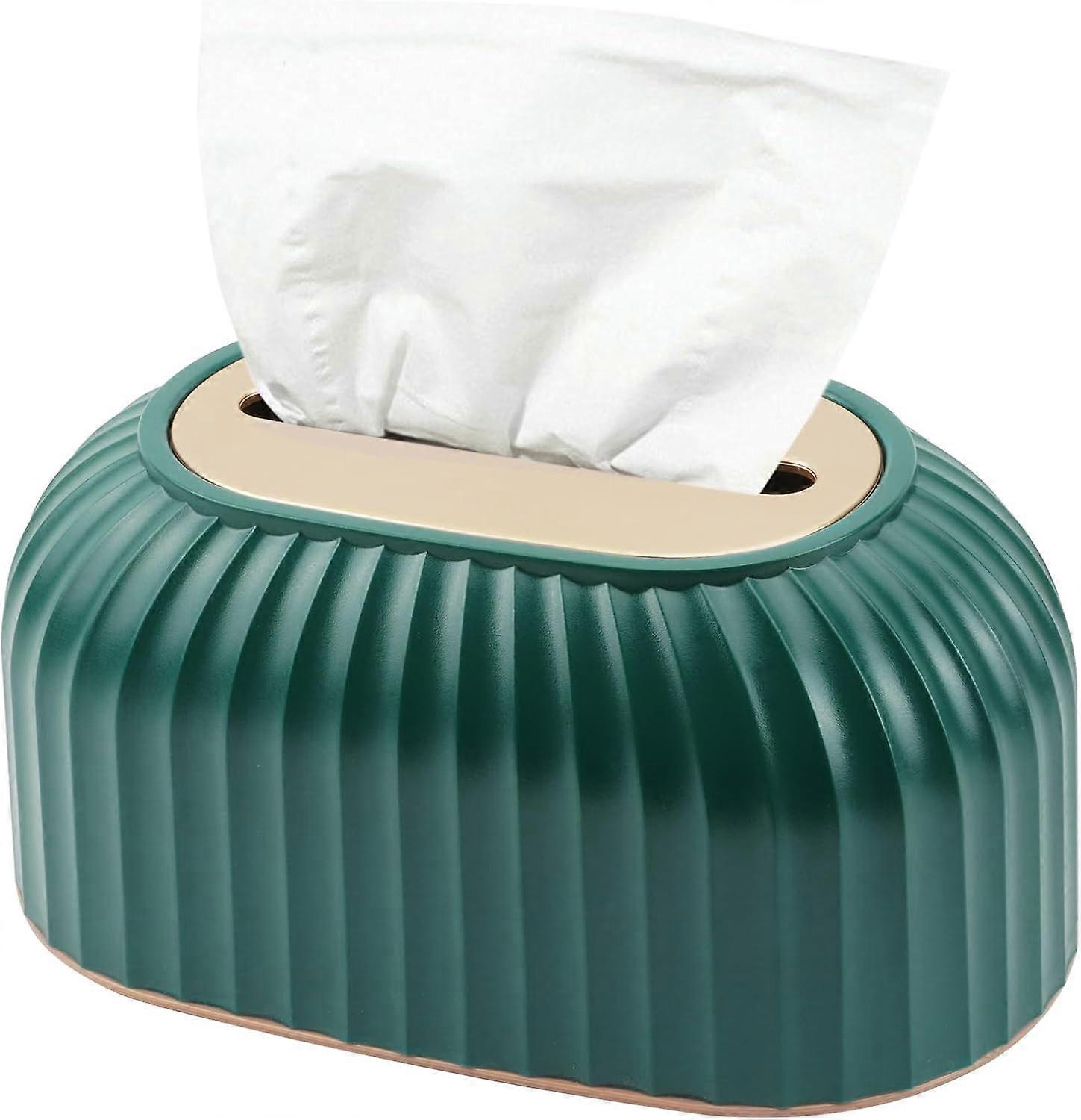 Chic and Functional Striped Tissue Box with Automatic Lift, Cosmetic a