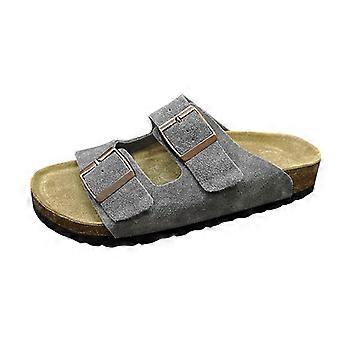 DoubleBuckle Cork Footbed Slide Sandals, DualStrap SlipOn Sandal For LowKey Daily Summer Style
