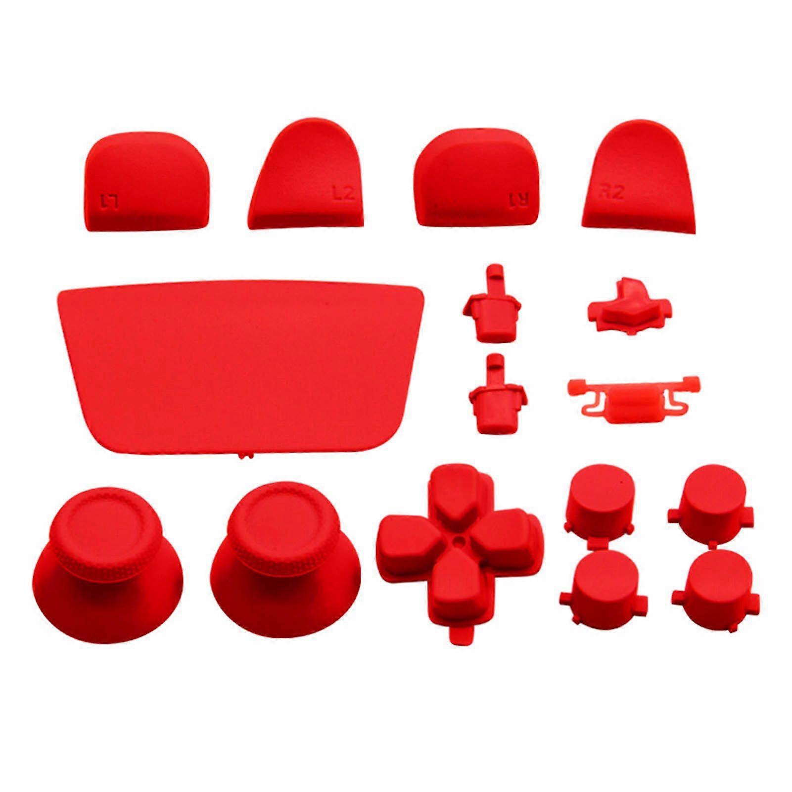16Pcs Game Controller Replacement Buttons for PS5 Gamepad Replacement Thumbstick Trigger Buttons for PS5 Controller Red