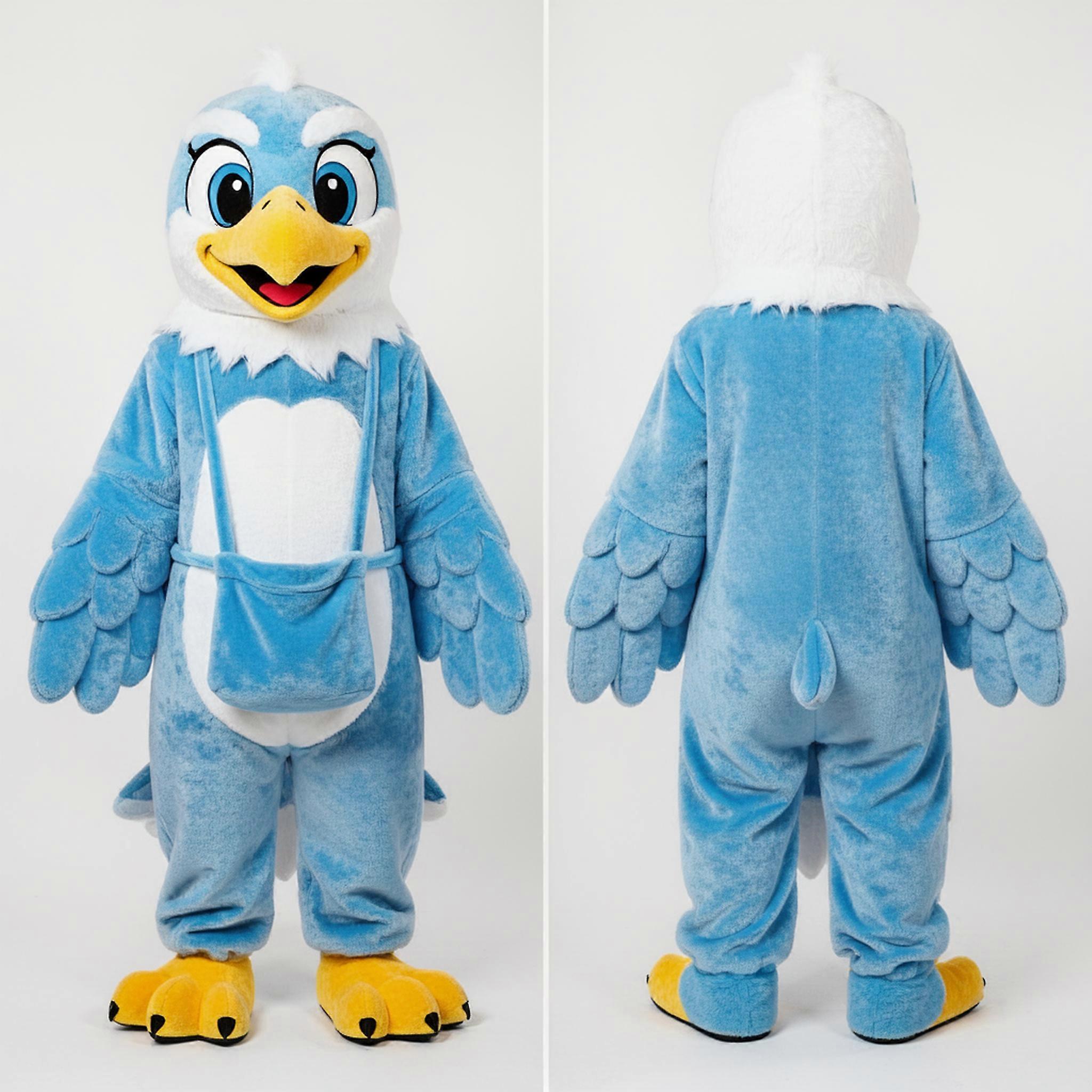 MASTICOT Sky Blue Feathered Eagle Mascot