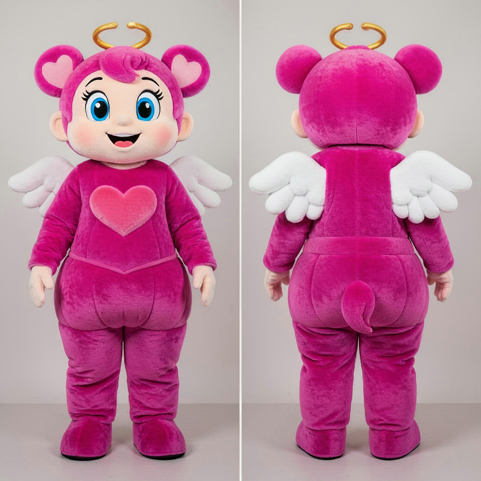 MASTICOT Magenta Velvety Cupid Mascot