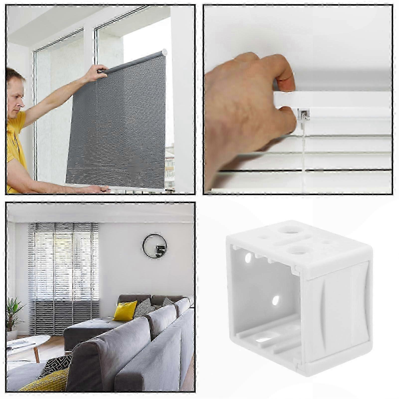 Easy Installation White Headrail Mounting Clips for Vertical Blinds Brackets - 4 Pack