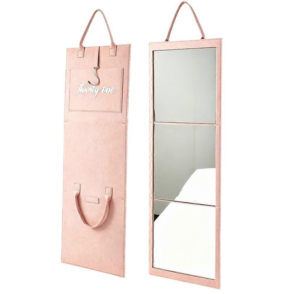 Foldable 3-Panel Full Length Mirror with Handle for Makeup Dance Practice