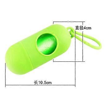 Pet Poop Bag Dispenser with 15 Bags, Multicolor Bullet-shaped Polypropylene Holder for Dogs Cats, Portable Pet Waste Tool