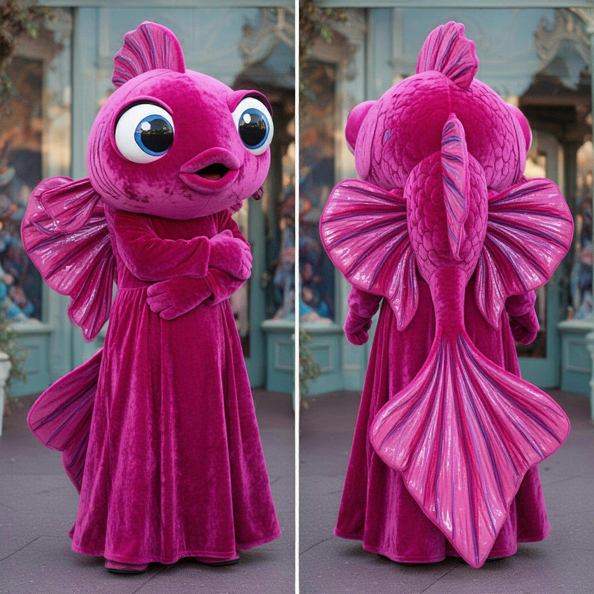 MASTICOT Magenta Velvety Betta Fish Mascot