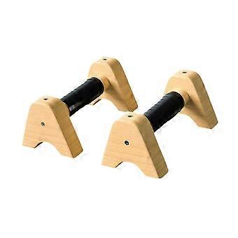 2Pcs Wooden Parallettes Bar Push up Handles compatible with Workout Home Indoor Outdoor 25CM