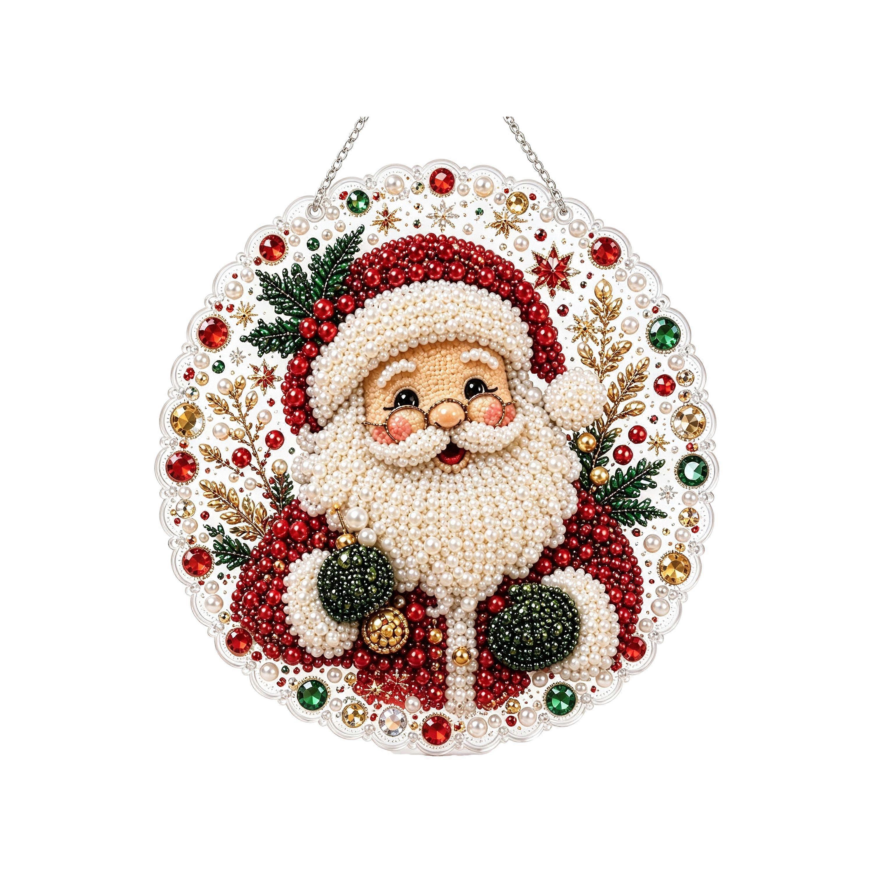 Santa Claus Pearl Art Hanging Kit